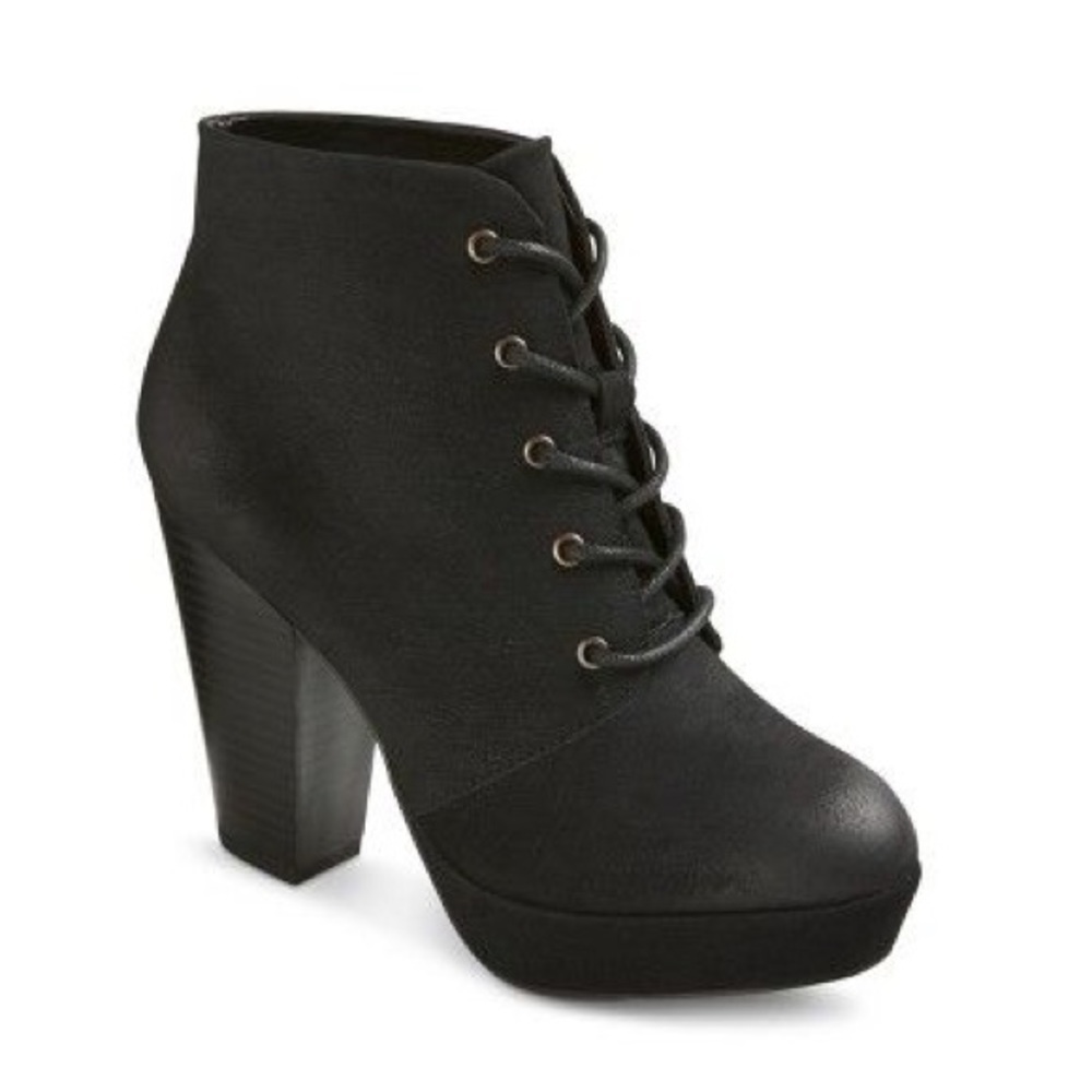 Faux Black Suede Bootie